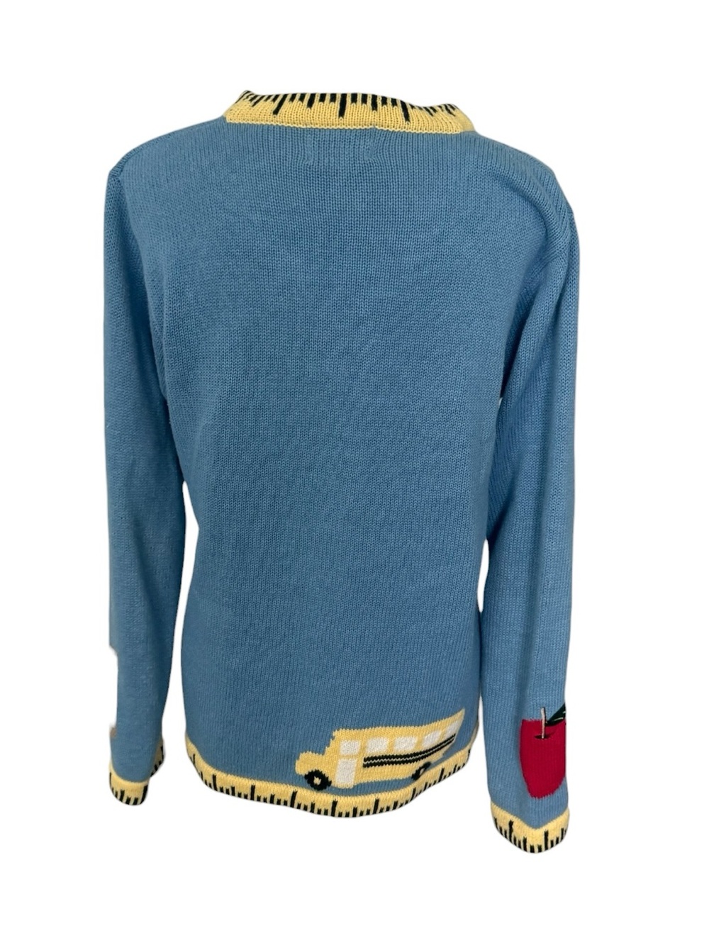 Vintage Quacker Factory Teacher Cardigan Novelty Knit Sweater - Ruler Trim - Picture 11 of 15